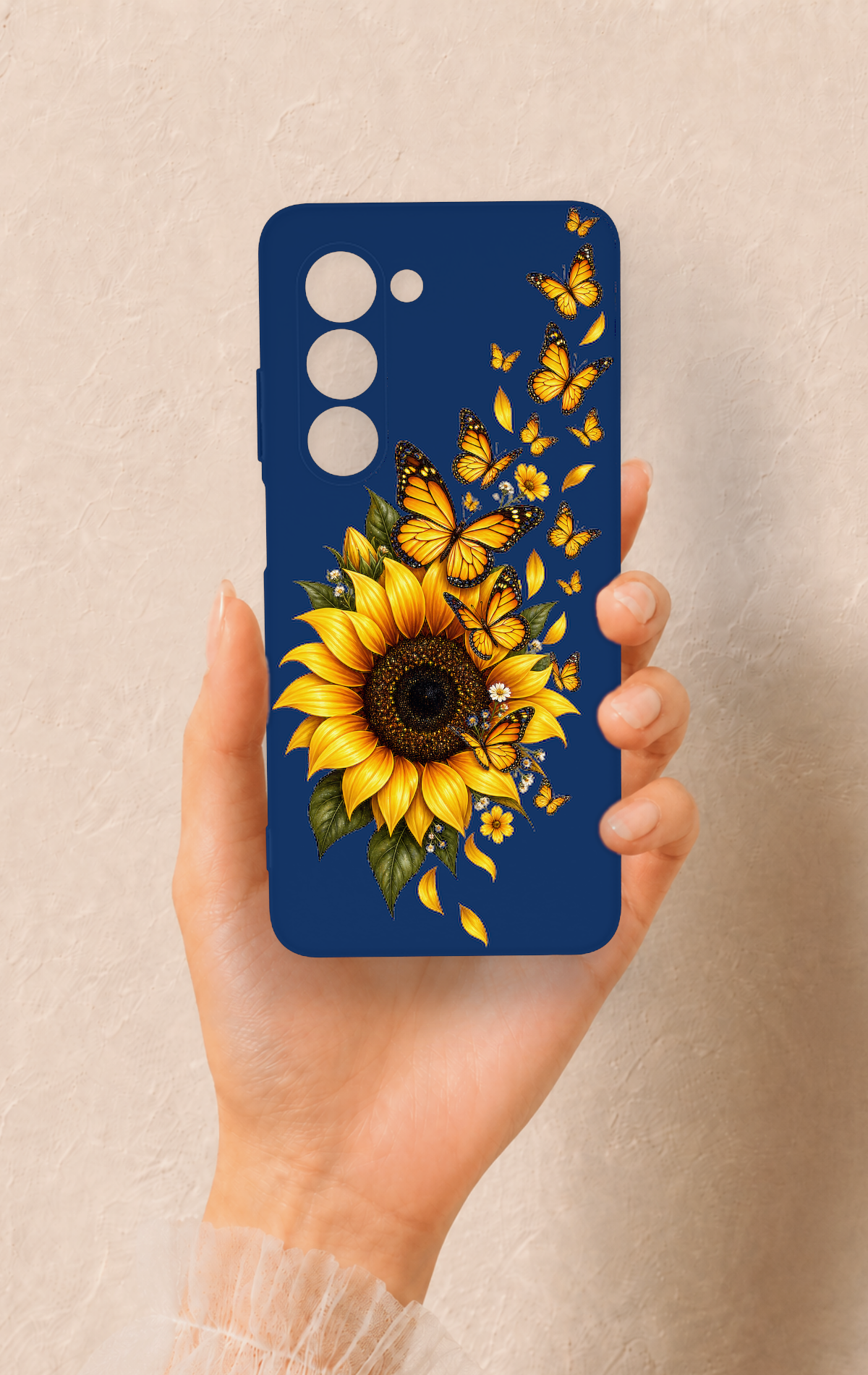 Oppo A5 5G Uyumlu Ayçiçeği Desenli Silikon Kılıf