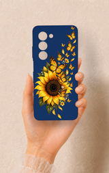 Oppo A5 5G Uyumlu Ayçiçeği Desenli Silikon Kılıf