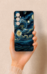 Realme C65 Uyumlu Yıldızlı Gece Desenli Silikon Kılıf