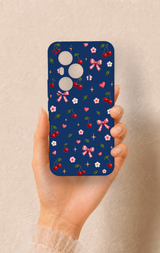 Honor 400 Pro Uyumlu Çiçek Kiraz Fiyonk Desenli Silikon Kılıf
