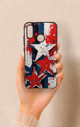 Huawei P20 Lite Uyumlu Star Flag Desenli Silikon Kılıf