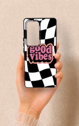 Vivo V30 Uyumlu Black Good Vibes Desenli Silikon Kılıf