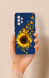 Samsung A52 Uyumlu Ayçiçeği Desenli Silikon Kılıf