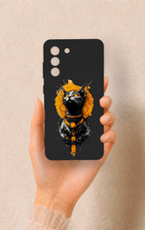 Samsung-S21FE Uyumlu Mısırlı Kedi Tanrısı Desenli Silikon Kılıf