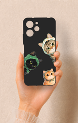 Redmi 12 Uyumlu Kedi Ekibi Desenli Silikon Kılıf
