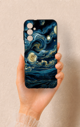 Samsung A14 Uyumlu Yıldızlı Gece Desenli Silikon Kılıf