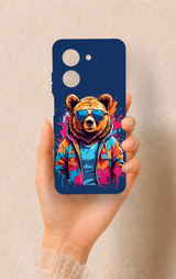 Redmi A5 Uyumlu Gözlüklü Ayı Desenli Silikon Kılıf