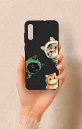 Samsung A70 Uyumlu Kedi Ekibi Desenli Silikon Kılıf