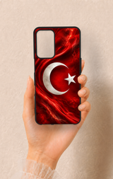 Oppo A16 Uyumlu Türk Bayrağı Desenli Silikon Kılıf