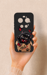 Mi 17 Ultra Uyumlu Hello Cat Desenli Silikon Kılıf