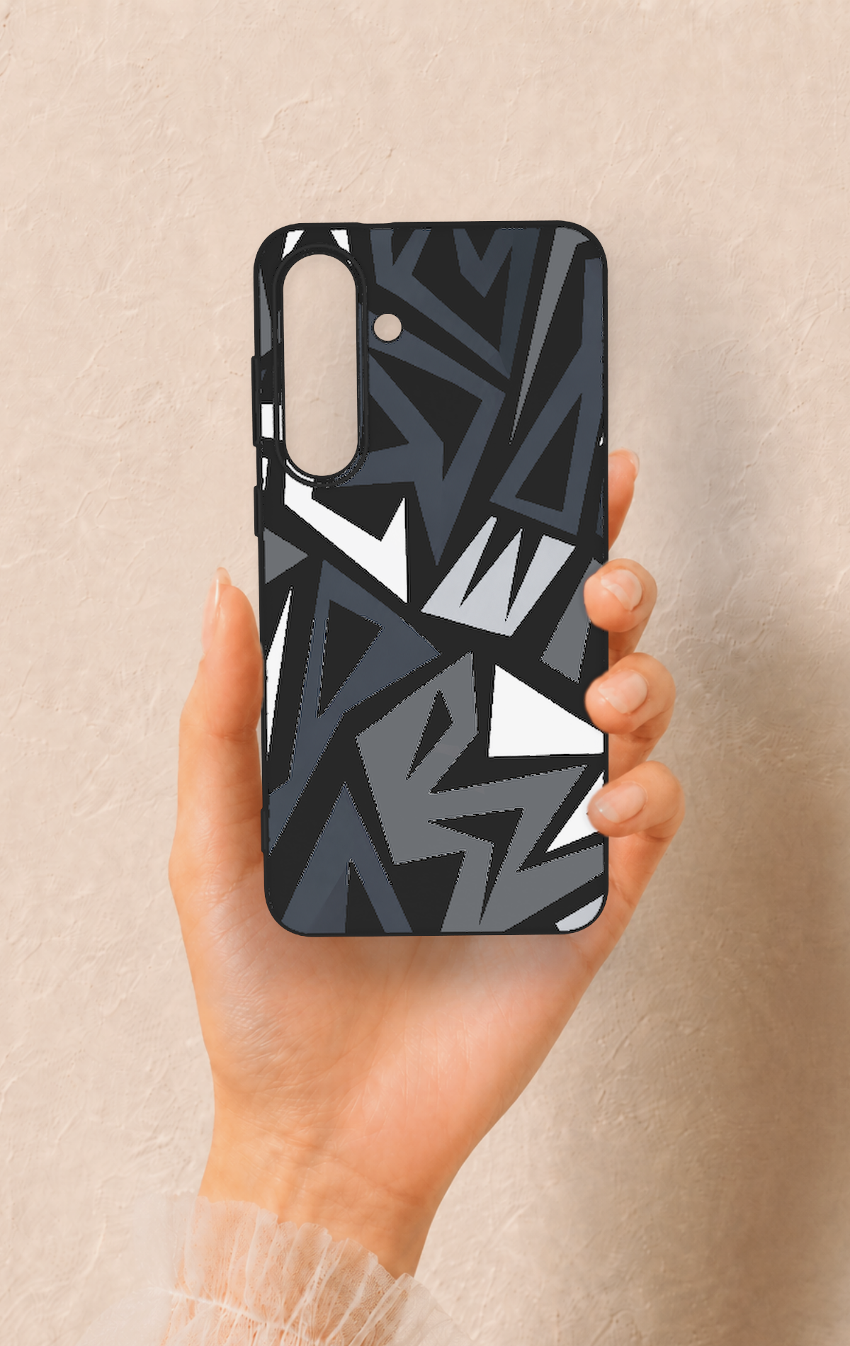 Samsung S25Fe Uyumlu Geometrik Blok Desenli Silikon Kılıf