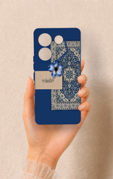 Tecno Caman 20 Pro 5G Uyumlu Mavi Etnik Halı Desenli Silikon Kılıf