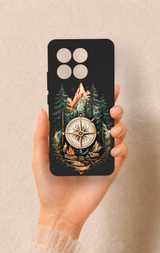 Poco X6 Pro Uyumlu Pusula Orman Desenli Silikon Kılıf