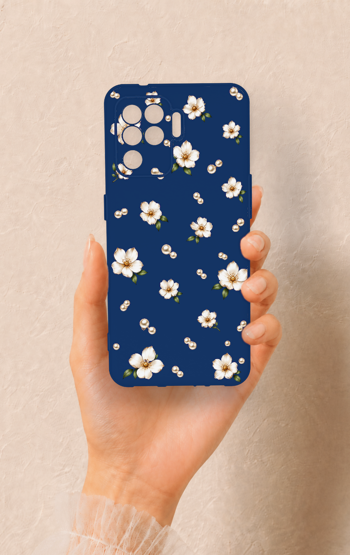 Oppo Reno 5 Lite Uyumlu Papatya İnci Desenli Silikon Kılıf
