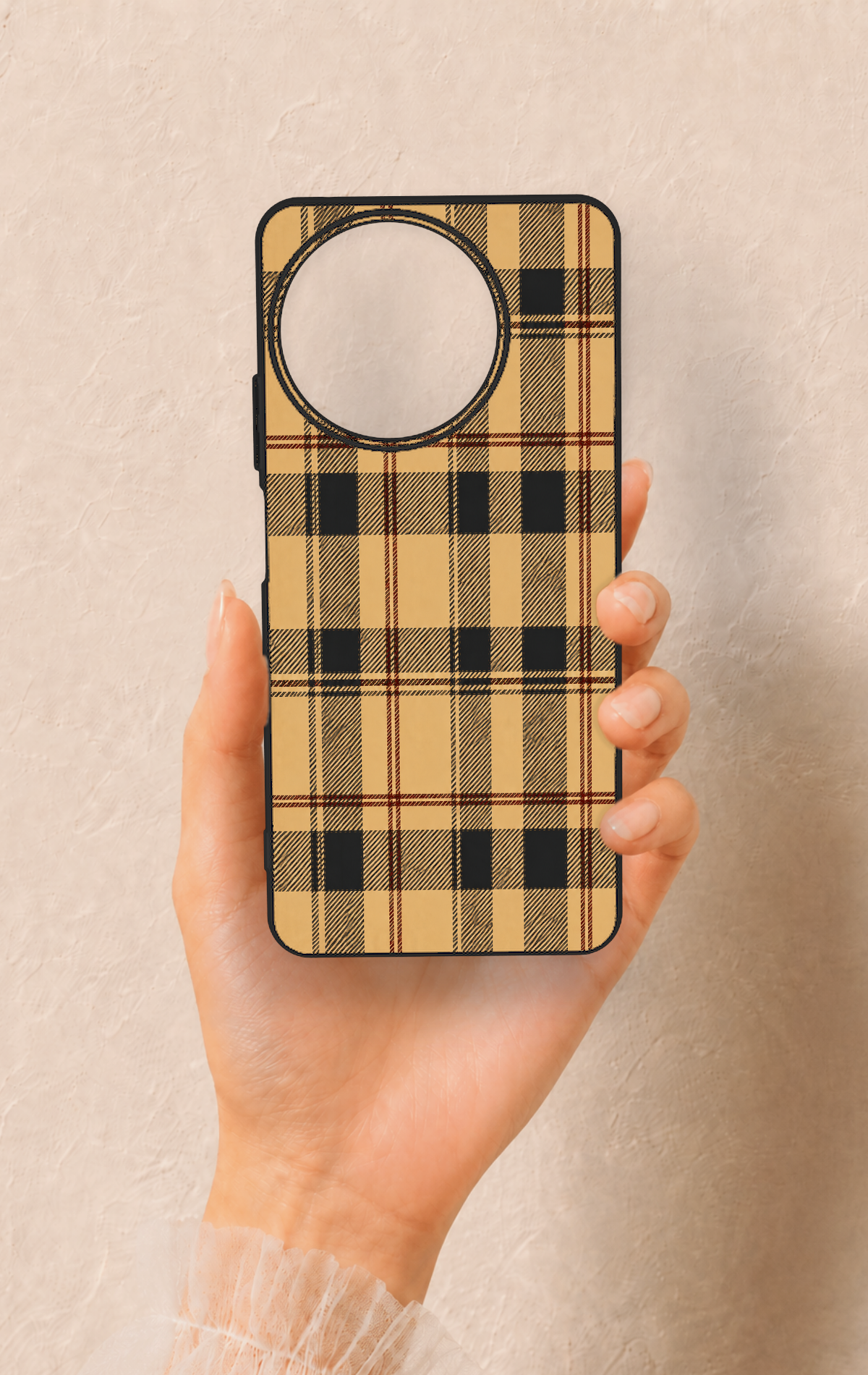 Realme 11 Uyumlu Burberry Ekose Desenli Silikon Kılıf
