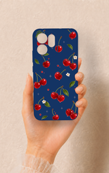 Oppo Reno 14F Uyumlu Kiraz Papatya Desenli Silikon Kılıf