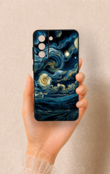 Samsung-S21FE Uyumlu Yıldızlı Gece Desenli Silikon Kılıf