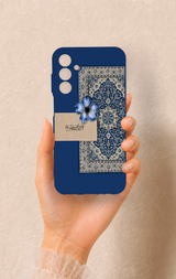 Samsung A15 Uyumlu Mavi Etnik Halı Desenli Silikon Kılıf
