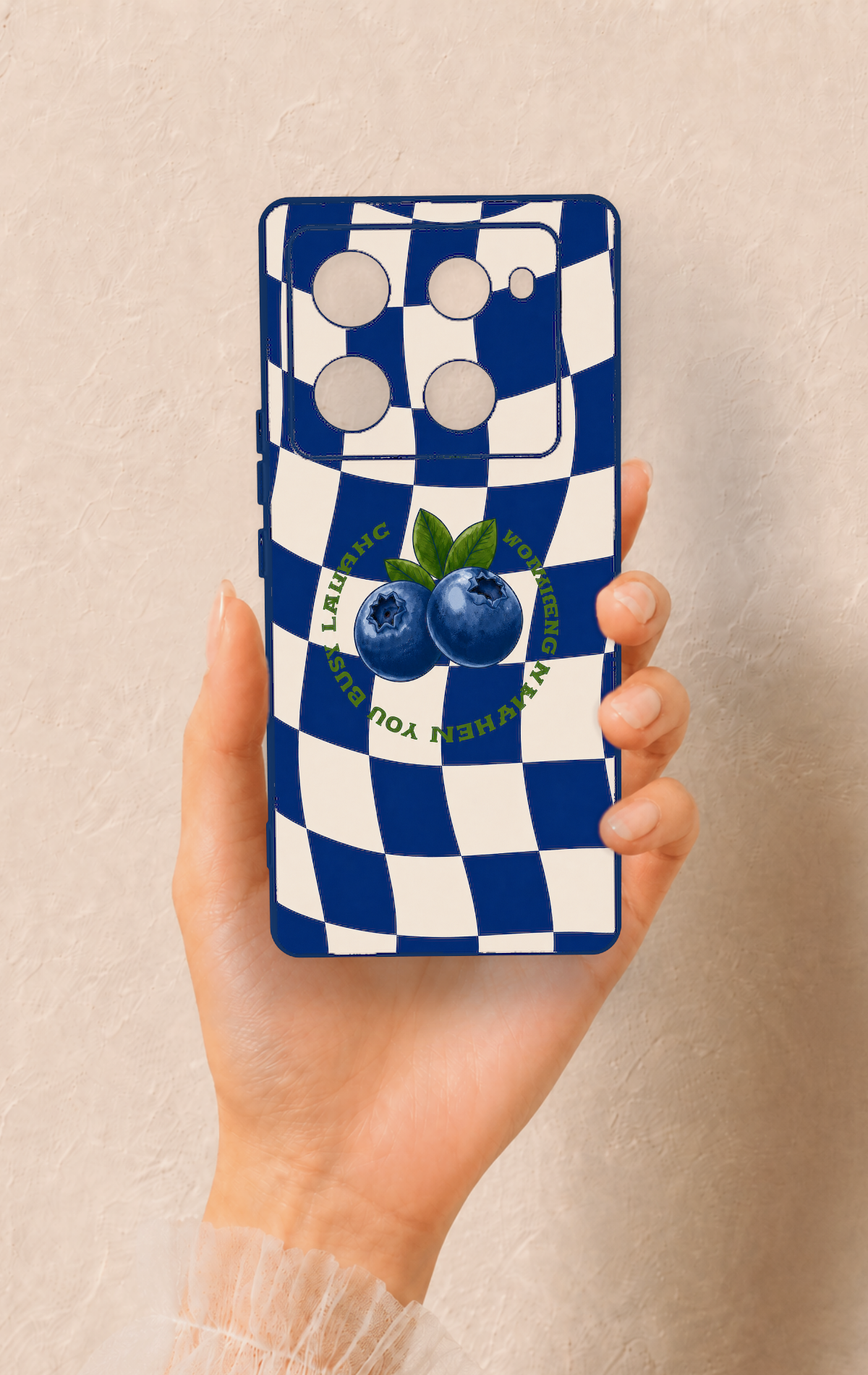 İnfinix Note 40 Pro Uyumlu Yaban Mersini Desenli Silikon Kılıf