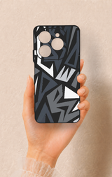 Tecno Spark 20 Pro Uyumlu Geometrik Blok Desenli Silikon Kılıf
