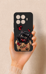 Mi 17T Pro 5G Uyumlu Hello Cat Desenli Silikon Kılıf