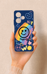 İnfinix Hot 30 Uyumlu Happing Smile Desenli Silikon Kılıf