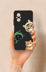 Realme 12 Lite Uyumlu Kedi Ekibi Desenli Silikon Kılıf