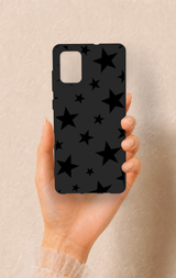 Samsung-A71 Uyumlu Siyah Star Desenli Silikon Kılıf