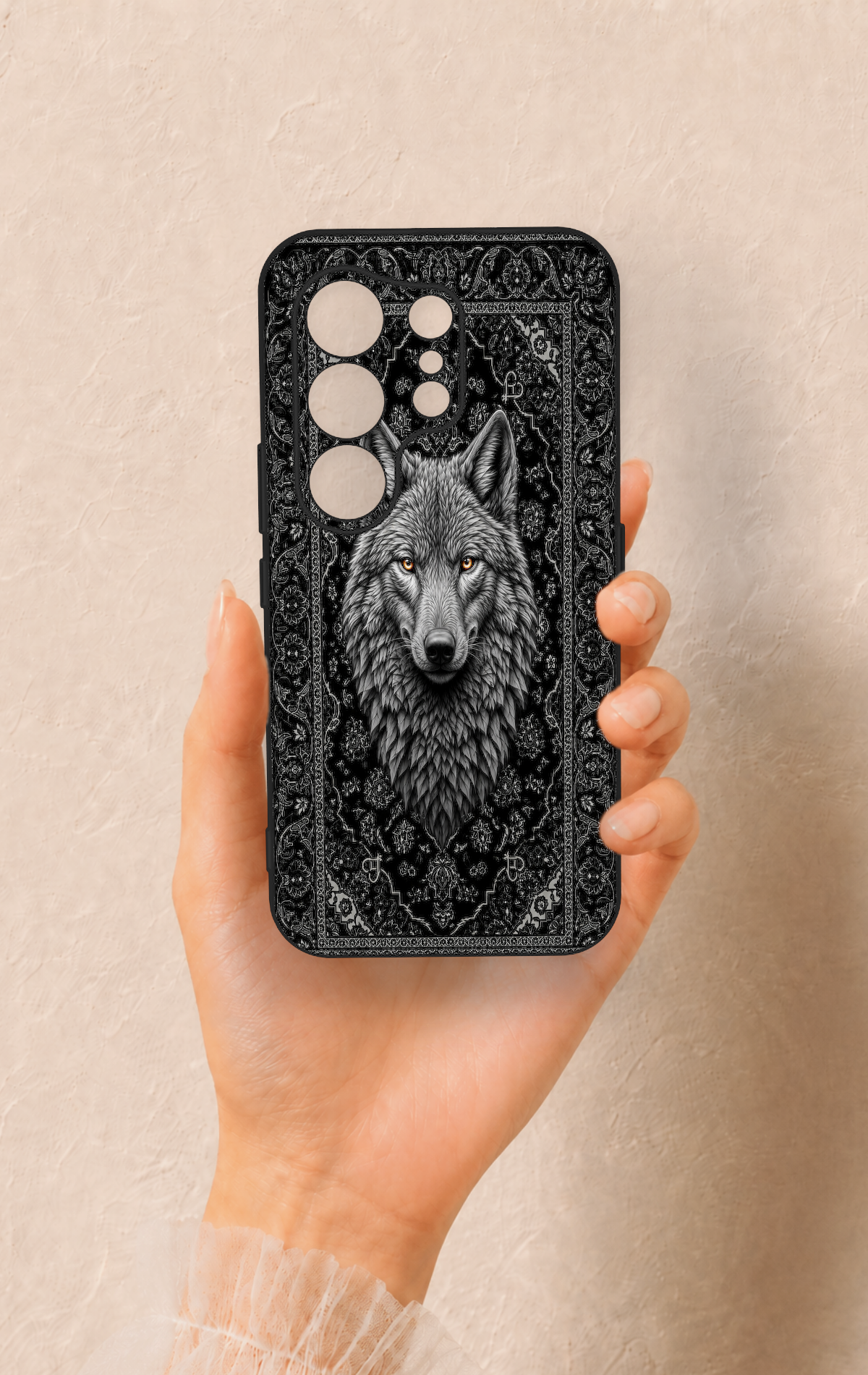Tecno Camon 50 Uyumlu Etnik Kurt Desenli Silikon Kılıf