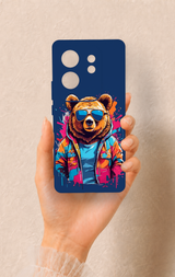 İnfinix Zero 30 Uyumlu Gözlüklü Ayı Desenli Silikon Kılıf