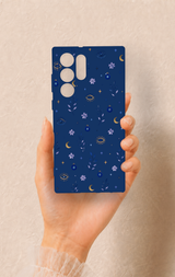 Samsung S22 Ultra Uyumlu Mavi Nazar Papatya Desenli Silikon Kılıf