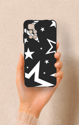 Redmi 10 2022 Uyumlu Siyah Mega Star Desenli Silikon Kılıf