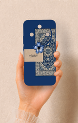 Honor Magic 8 Lite Uyumlu Mavi Etnik Halı Desenli Silikon Kılıf