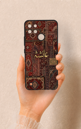 Realme C21Y Uyumlu Vintage Halı Desenli Silikon Kılıf