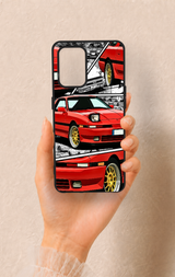 Oppo-A74 Uyumlu Kırmızı Supra Desenli Silikon Kılıf