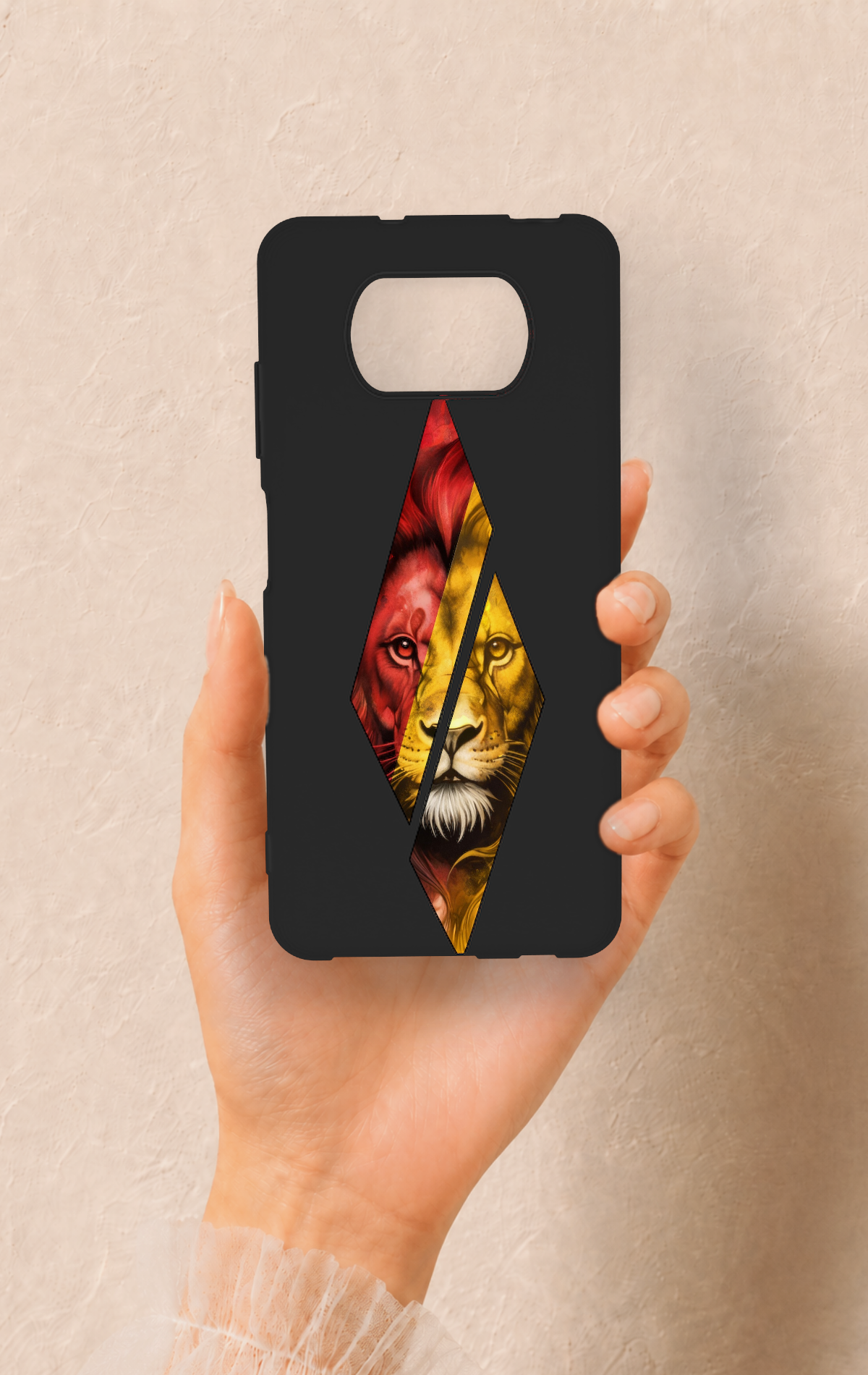 Poco X3 Uyumlu Kesik Aslan Desenli Silikon Kılıf