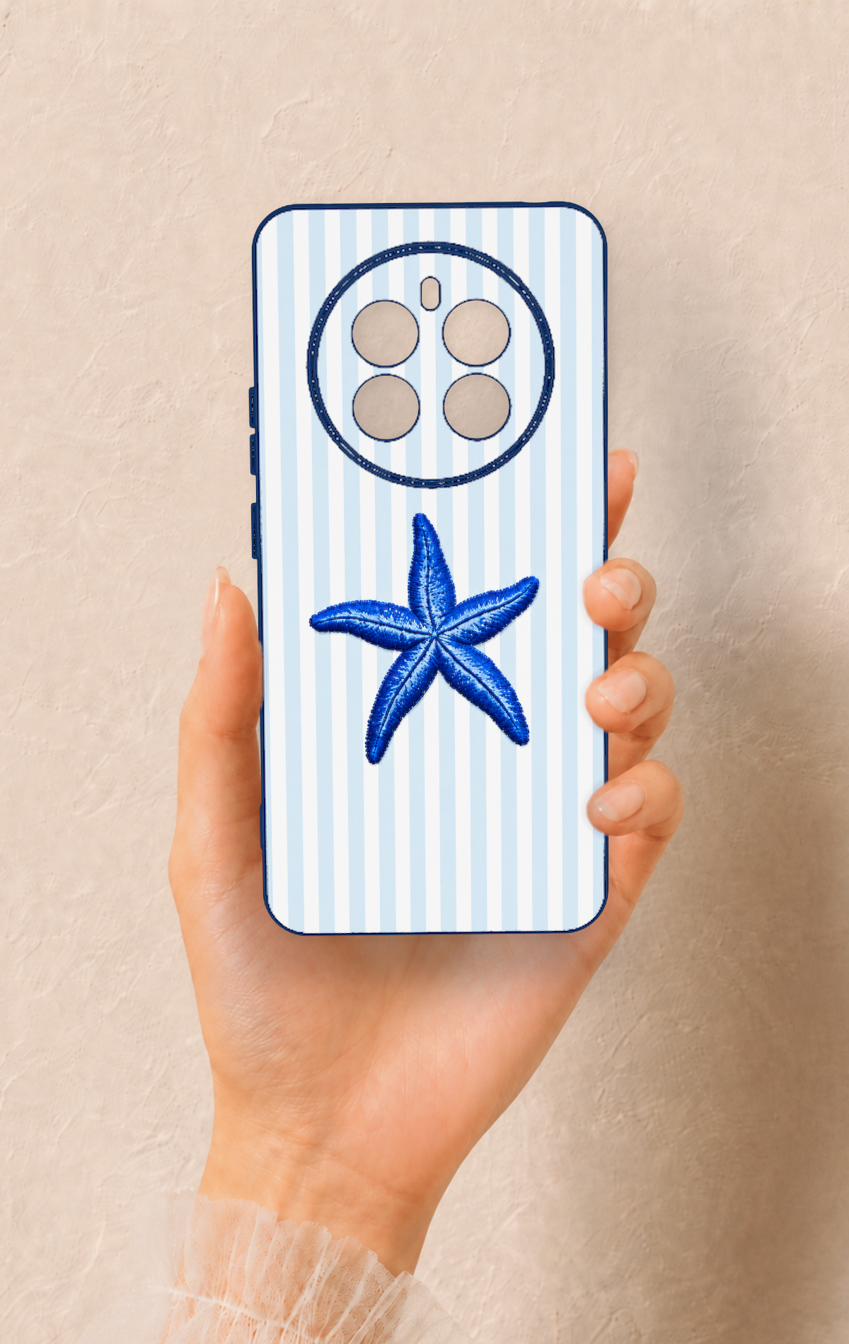 Realme 12 4G Uyumlu Mavi Deniz Yıldızı Desenli Silikon Kılıf