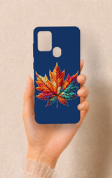 Samsung A21S Uyumlu Renkli Yaprak Desenli Silikon Kılıf
