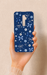 Oppo Reno 2Z Uyumlu Mavi Papatya Fiyonk Desenli Silikon Kılıf