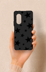 Huawei Nova 9Se Uyumlu Siyah Star Desenli Silikon Kılıf