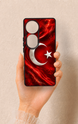 Vivo V40 Uyumlu Türk Bayrağı Desenli Silikon Kılıf
