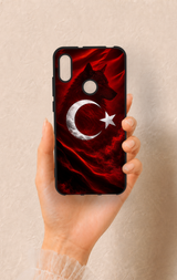 Huawei Y6 2019 Uyumlu Kurt Türk Bayrağı Desenli Silikon Kılıf