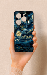 Tecno Spark 20C Uyumlu Yıldızlı Gece Desenli Silikon Kılıf