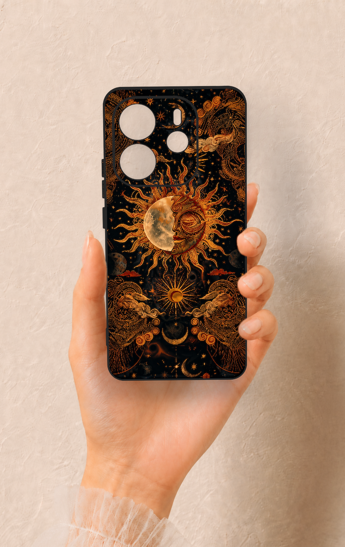 Redmi Note 14 4G Uyumlu Mistik Güneş Desenli Silikon Kılıf