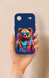 iPhone 17 Air Uyumlu Gözlüklü Ayı Desenli Silikon Kılıf