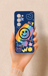 Oppo A5 5G Uyumlu Happing Smile Desenli Silikon Kılıf