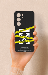 Realme C75 Uyumlu Off White Desenli Silikon Kılıf