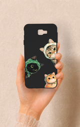 Samsung J7 Prime Uyumlu Kedi Ekibi Desenli Silikon Kılıf
