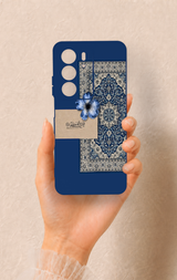 Realme C75 Uyumlu Mavi Etnik Halı Desenli Silikon Kılıf