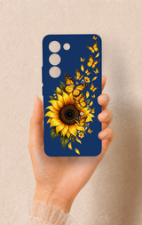 Vivo V30 Lite Uyumlu Ayçiçeği Desenli Silikon Kılıf
